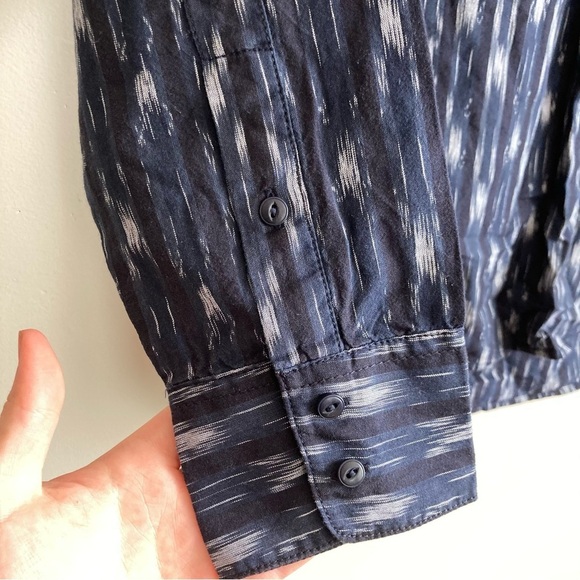 J. Crew Blue Patterned Stripe Long Sleeve Collared Button Tunic 8 - Picture 6 of 12